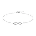 Produktbild: Fußketten 925 Sterling Silber weiss mit Infinity-Zeichen glanz Ankerkette 26 cm