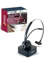 Produktbild: SCHWAIGER One-Ear Mono Headset I Bluetooth Kopfhörer mit Mikrofon & Ladestation I kabelloses Headset mit 17 h Akkulaufzeit I ergonomisch & gepolstert I für PC & Büro I mit verstellbarem Mikrofonarm