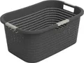 Produktbild: rotho-Swiss Wäschekorb COUNTRY schwarz LBH 58x38.90x25.10 cm schwarz
