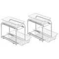 Produktbild: SONGMICS Küchen-Organizer 2er Set, Küchenregal, Ordnungssystem, jeweils 2 Ebenen, stapelbar, erweiterbar, mit Metallkörben, für Küche, Badezimmer, Taubengrau KCS017E02V1