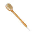 Produktbild: Relaxdays Rückenbürste, Duschbürste aus Bambus, langer Stiel, 40 cm, Naturborsten, zum Waschen u. Massieren, natur/creme