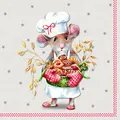 Produktbild: IHR Ideal Home Range - Papierservietten ANNA BAKED cream red 20 St. Lunch-Servietten 33 cm x 33 cm