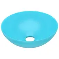 Produktbild: vidaXL Waschbecken mit Abflussloch Waschschale Aufsatzwaschbecken Waschtisch Waschplatz Handwaschbecken Badezimmer Keramik Hellgrün Rund