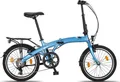 Produktbild: PACTO THREE Hochwertiges Klappfahrrad 27cm Aluminiumrahmen 20 Zoll Aluminiumräder 6 Speed Shimano Gänge Faltrad V-Bremsen Faltfahrrad Klapprad Blau