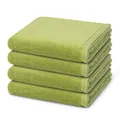 Produktbild: Vossen - 4 teiliges Frottier-Set - Vegan Life (4 X Handtuch im Set) - 580 g/m2 - Baumwolle - Frottee - saugstark - weich und flauschig - Avocado