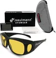 Produktbild: Saulmann® Polarisierte Unisex Überzieh Blendschutzbrille - Kontrast Outdoor- & Nacht Fahrbrille mit UV-Schutz gegen blendendes Licht und Antireflexbeschichtung - SM5775