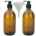 Produktbild: 2 Seifenspender 500 ml Lotionspender aus Braunglas BPA frei lebensmittelecht ...