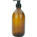 Produktbild: Seifenspender 500ml aus Glas braun Lotionsspender Pumpspender für Shampoo Creme