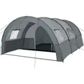 Produktbild: Tectake Tunnelzelt Roskilde Für 6 Personen Mit Vorzelt und Bodenplane  Uv Schutz 50   480 x 350 x 195 cm Hellgrau Dunkelgrau
