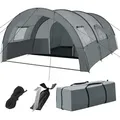 Produktbild: tectake® Tunnelzelt Roskilde für 6 Personen 350 x 480 x 195 cm - Hellgrau