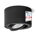 Produktbild: linovum Aufbauleuchte SMOL schwenkbar in schwarz matt & rund mit LED 4W warmweiß 230V