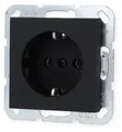 Produktbild: Gira 4180005 SCHUKO Steckdose, Schraubklemme, System 55, Schwarz matt