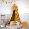 Produktbild: lilimaus Baldachin Kinderzimmer mit Goldapplikation [in 12 Farben] Betthimmel aus 100% Baumwolle Musselin Mädchen & Jungen - Babybett Himmel als Babyzimmer Deko - Vorhang für Kinderbett, Kuschelecke