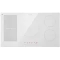 Produktbild: Klarstein Delicatessa 90 Hybrid Einbaukochfeld Induktion 5 Zonen 7400W Weißes Glas