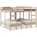 Produktbild: vidaXL Dreifach-Etagenbett 160x200/80x160 cm Massivholz Kiefer