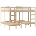 Produktbild: vidaXL Dreifach-Etagenbett 160x200/80x160 cm Massivholz Kiefer 3308580