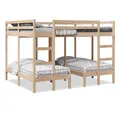 Produktbild: vidaXL Bett, Dreifach-Etagenbett 160x200/80x160 cm Massivholz Kiefer