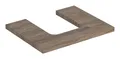 Produktbild: Geberit ONE Waschtischplatte für Aufsatzwaschtisch in Schalenform mit Ausschnitt mittig 600 x 30 x 470 mm - Nussbaum hickory - 505271006