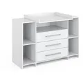 Produktbild: Vicco Wickelkommode, Weiß, Holzwerkstoff, 8 Fächer, 3 Schubladen, Rechteckig, 143x100x70 cm, Babymöbel, Wickelkommoden & Zubehör, Wickelkommoden