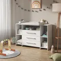 Produktbild: Vicco Wickelkommode Oskar, Wickelaufsatz für die Kommode, Weiß, 143 x 100 cm XL mit Schubladen