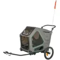 Produktbild: TRIXIE Fahrradhundeanhänger Fahrradanhänger für große Hunde, mit Federung - grau/salbei - 50 × 72 grau 138 cm x 71 cm x 95 cm