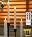Produktbild: Rhytsing 4 flammenlose LED Stabkerzen Tafelkerzen mit Timer Rustik-Design NEU *