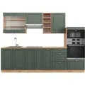Produktbild: Vicco Fame-Line Küchenzeile Grün-Gold Landhaus/Goldkraft Eiche 280 cm AP Eiche ohne E-Geräte