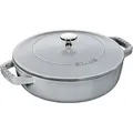 Produktbild: Staub Braisers Bräter mit Chistera Drop-Structure 24 cm, rund, Graphit-Grau, Gusseisen
