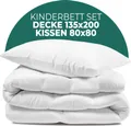 Produktbild: KNERST® Kinder Bettdecke Set mit Kissen - Kinder Bettdecken Set für kuschelig, weiche Träume - Größe: Decke 135x200 cm / Kissen 80x80 cm