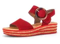 Produktbild: Keilsandalette GABOR, Damen, Gr. 41, rot, Ziegenveloursleder, Schuhe, Plateau, Sommerschuh, Sandale mit trendigem Zierschnalle