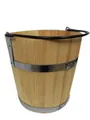 Produktbild: Großer Holzeimer mit Metallring und Griff, 10 l, alter Stil, sehr solide, Saunakübel