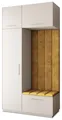 Produktbild: Masseno Garderobe-Set REMA 120/240/60 cm Modern Garderobenschrank Kaschmir, Veloursstoff MONOLITH 48 (Gelb)