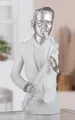 Produktbild: GILDE Figur Musician, Kunstharz, weiß, matt, metallische Optik, Saxophon, Musiker, H: 31,5 cm, B: 19,5 cm, T: 11,5 cm - Dekoration, Geschenk, Kunst, Skulptur