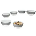 Produktbild: MamboCat 6er Set Variant Grau Schale 14,3cm I 450ml I farbige Porzellan-Schüssel für 6 Personen I Schälchen für Salat, Müsli, Chips & Co. I buntes Geschirr für Frühstück, Mittag & Abendbrot