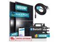 Produktbild: SUNNIVA® 850W Balkonkraftwerk 800W komplett Steckdose - TSUN 800W Wechselrichter - PV Solaranlage Komplettset - 2x 425W Solarmodule - inkl. 5m Kabel - Bluetooth WIFI