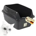 Produktbild: Katzenklo mit hohem Rand Schwarz Katzentoilette XXL Katzenklo offen hoher Rand Katzenklo ohne Deckel Extra Hoch 56x40x30 cm Anthrazit