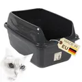 Produktbild: Katzenklo mit hohem Rand Schwarz Katzentoilette XXL offen ohne Deckel Anthrazit