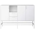 Produktbild: Ravn Sideboard 3 Türen und 2 Schubladen, weisslackiert, Metallgestell weiss.