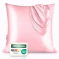 Produktbild: bene-sleep® Premium Seidenkissenbezug – 100 % Maulbeerseide 22 Momme | Verstärkte Nähte | Oeko-TEX Zertifiziert* | Anti-Frizz & Faltenreduzierung | hypoallergen & hautfreundlich (Rosa, 40x40 cm)