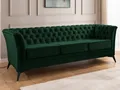 Produktbild: S-Style Möbel Chesterfield-Sofa Whitby, 3-Sitzer aus Samt mit goldenen, silbernen oder schwarzen Füßen, mit Wellenfederung