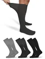 Produktbild: OCERA 3x Kniestrumpf Unisex für Diabetiker geeignet und ohne drückenden Gummibund Grau Mix Gr. 43-46