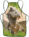 Produktbild: ROTH Kinder Malschürze Dinosaurier Bauchtasche Mal Koch Kittel Jungen 4-10 Jahre