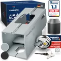 Produktbild: TRIBURG Anhängerschloss inkl. Rundschloss | Achtung: für Kupplungen bis max. 7cm Höhe x 9cm Breite | Sicherung für an/abgekuppelte Anhänger - Deichselschloss Rostfrei [Versicherungskonform]