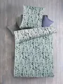Produktbild: Optidream Renforcé Bettwäsche 135 x 200 cm Bettbezug Kopfkissenbezug 80 x 80 cm Fjella-Wende weiss / gruen