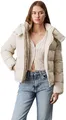 Produktbild: Calvin Klein Damen Pufferjacke Matte Short Puffer mit Kapuze, Beige (Pelican), L