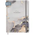 Produktbild: paper&you® Adressbuch A5 mit Register A-Z Grey Marble Buch für Kontakte Gebur...