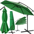 Produktbild: Sonnenschirm Sochi UV-Schutz 80+ mit Ständer 330cm Kurbel Alu schwenkbar neigbar Garten Terrasse Balkon 3,3m Ampelschirm uv Groß grün - Kingsleeve