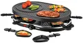Produktbild: Unold Raclette Gourmet 48795, 8 Raclettepfännchen, 1200 W, Grillplatte abnehmbar, glatt und geriffelt