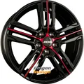 Produktbild: 4 Alufelgen RONAL R57 MCR Jetblack-Red Spoke 7,5x19 ET55 5x112 19 Zoll