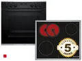 Produktbild: Bosch HND671FH61 Set Einbauherd HET278BB0 Schwarz +  Glaskeramikkochfeld NKN64RG